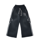 Cross Double Waist Baggy Sweatpant
