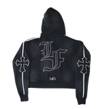 Cross Double Hood Crop Zip Up