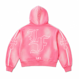 Cross Double Hood Crop Zip Up