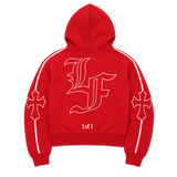 Cross Double Hood Crop Zip Up