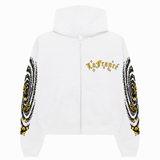 LF White Butterfly Zip Up