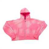 Cross Double Hood Crop Zip Up